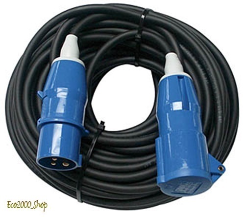 Prolunga CEE 3 poli IP44 10m nero H07RN-F 3G1,5