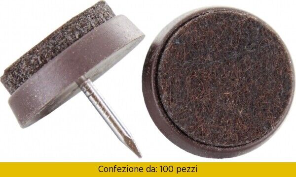 Sottosedie Feltro Con Chiodo ø mm 30 Marrone Pezzi 100 Giampiero Marazzi 110/30