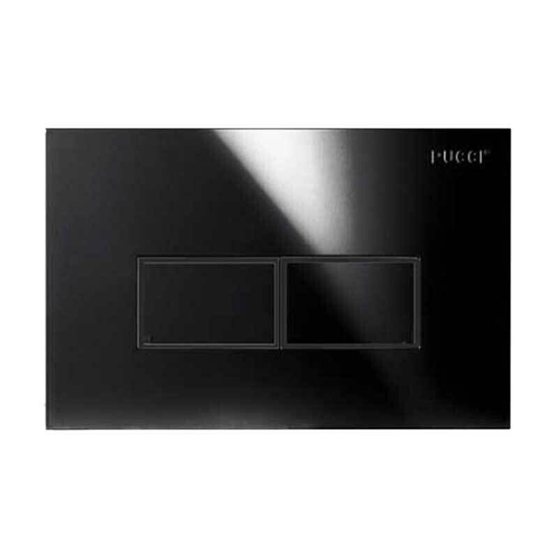 PLACCA DI COMANDO ECO linea COMPLETA DI TELAIO 2 PULSANTI NERA PUCCI 80130561
