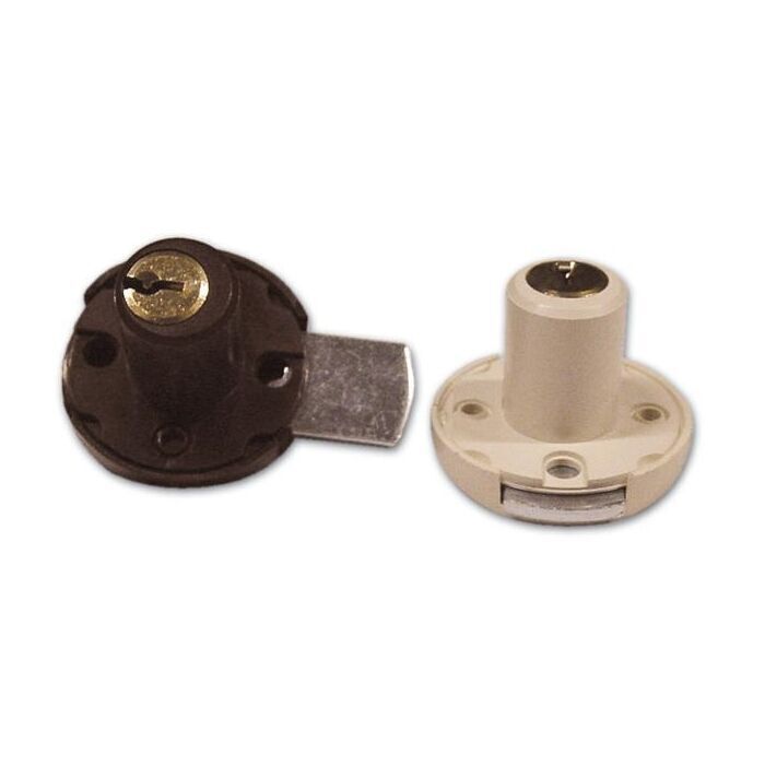 Serratura a Cilindro per Cassetto Meroni Art 3/S col.Marrone  Altezza 20mm Ø17mm
