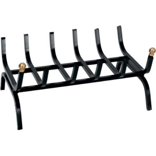 Brucialegna x camino ferro battuto + pomi ottone cm 40