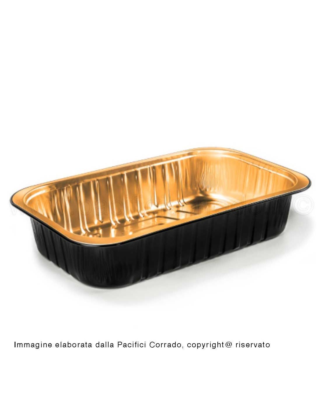 Contital Eclipse Vassoio 2 porzioni alluminio nero oro confezione da 50 pz