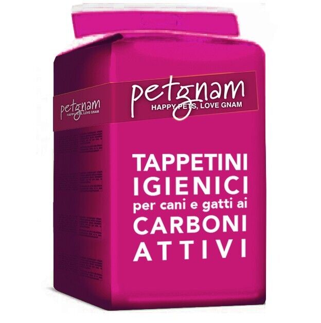 50 TAPPETINI ASSORBENTI 60X90 PER CANI TRAVERSE CARBONE ATTIVO PETGNAM