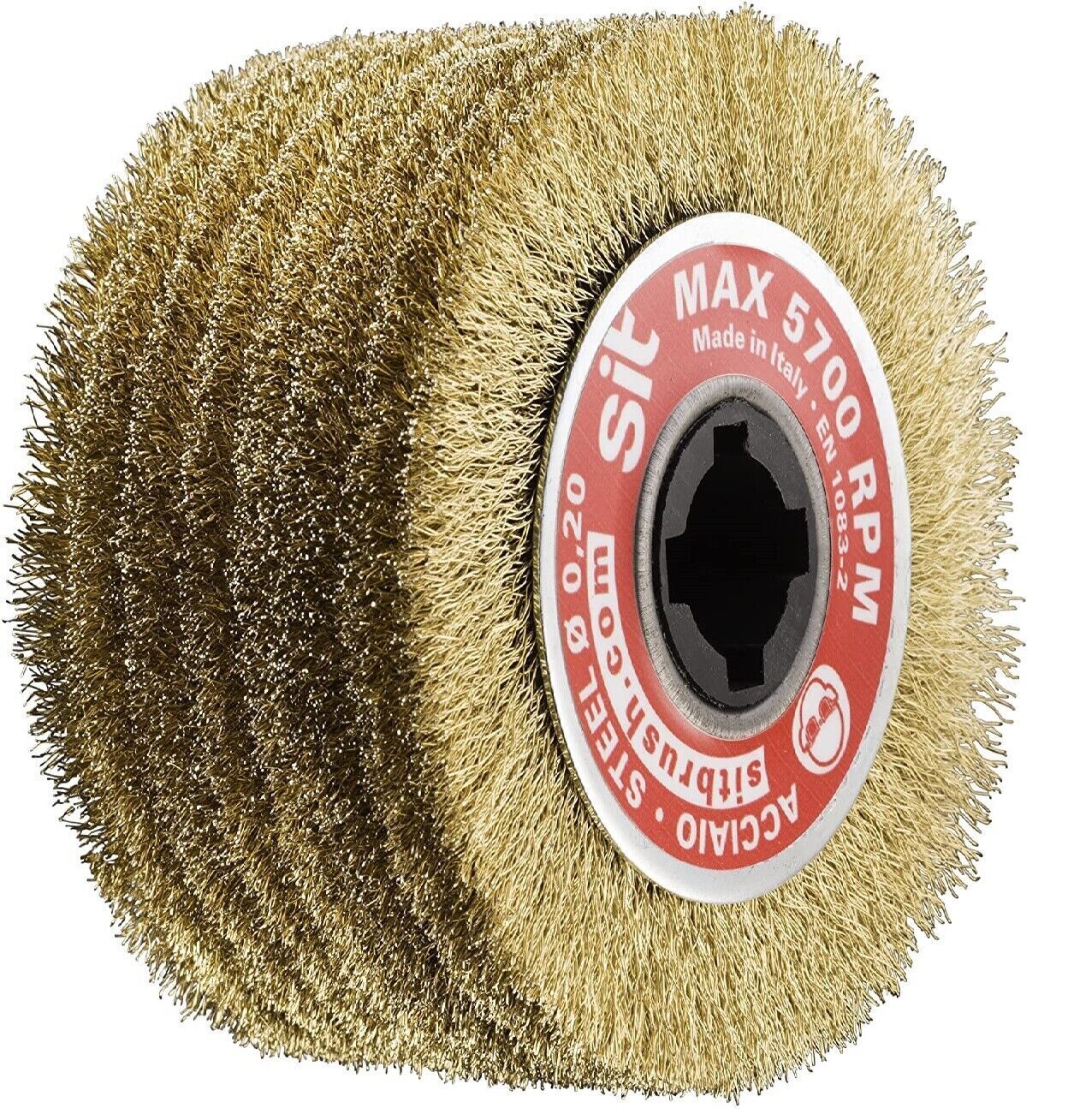 SPAZZOLA ACCIAIO OTTONATO Ø 100x70x19mm PER SATINATRICE FELISATTI METABO STAYER