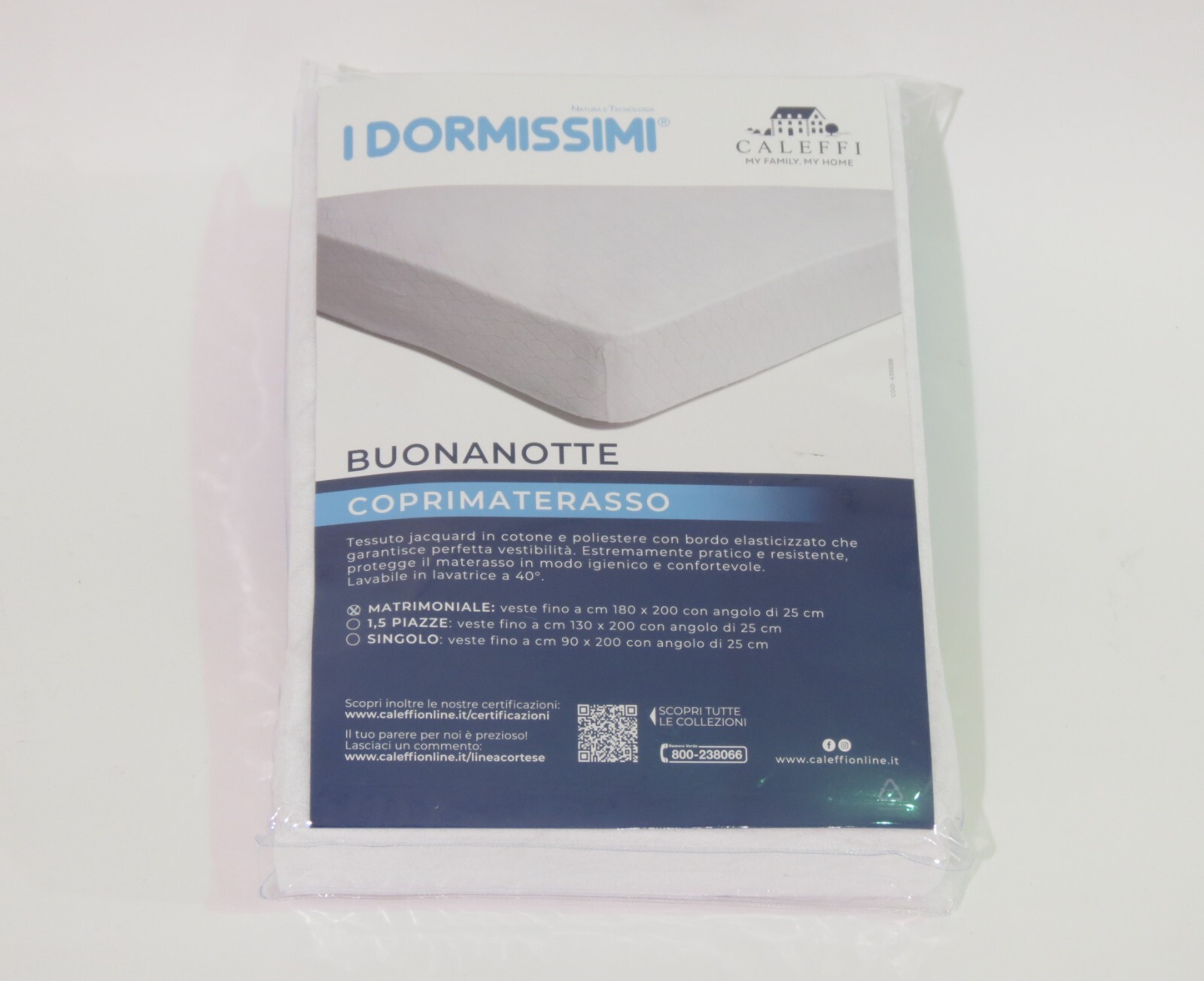 N5462 Coprimaterasso 180x200 "Buonanotte" di Caleffi
