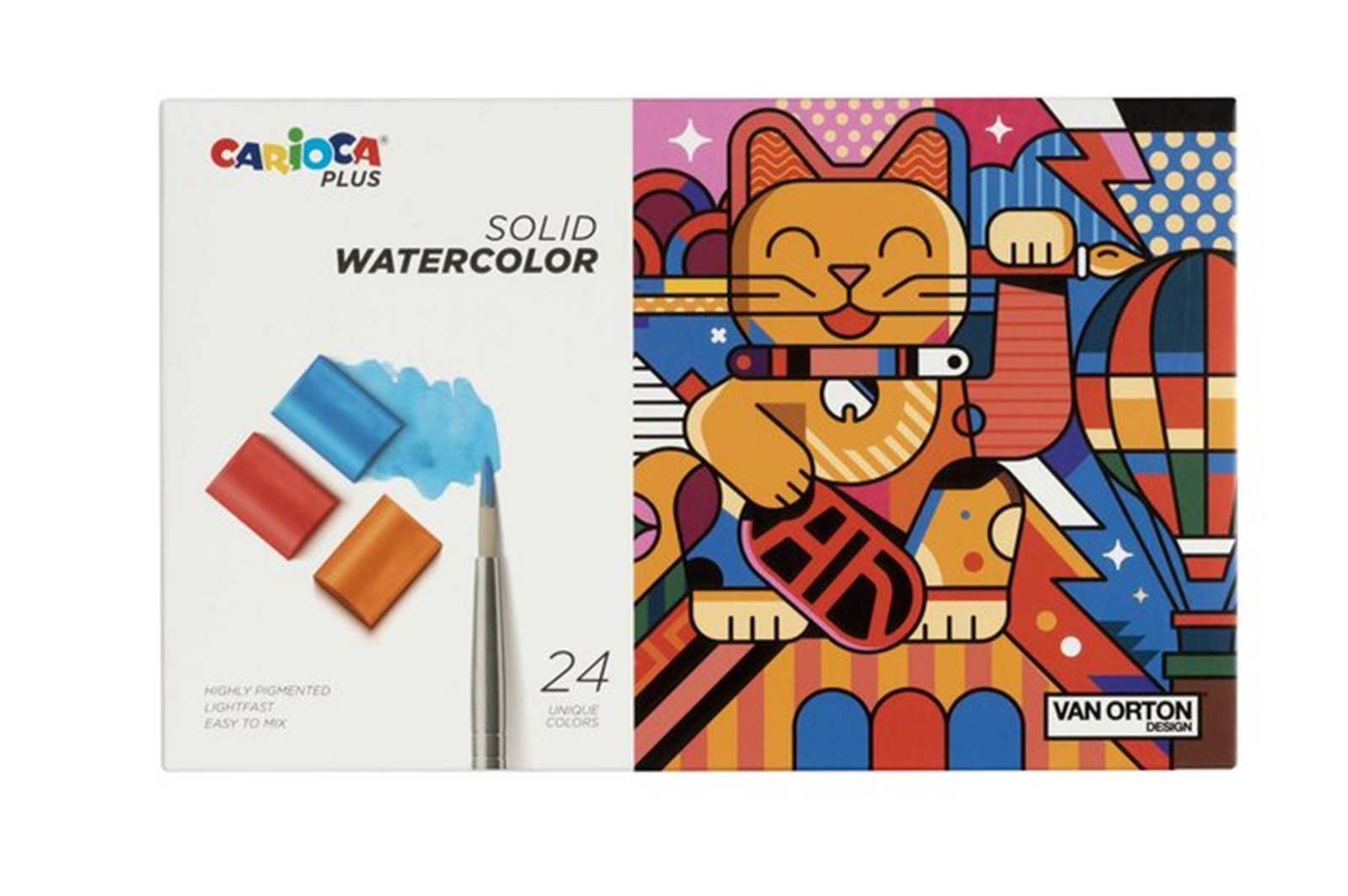 Set 24  Plus Solid Watercolor + Pennello | Carioca