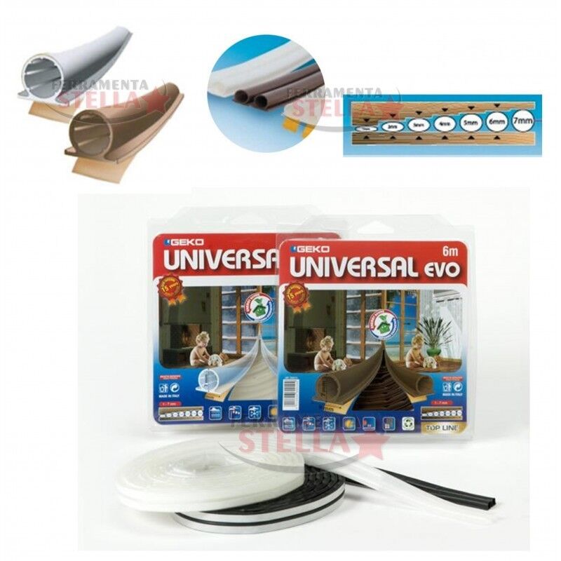 GUARNIZIONE ADESIVA 'evo' 6 MT (2X3)  MARRONE  A PALLINA  PER PORTE E FINESTRE
