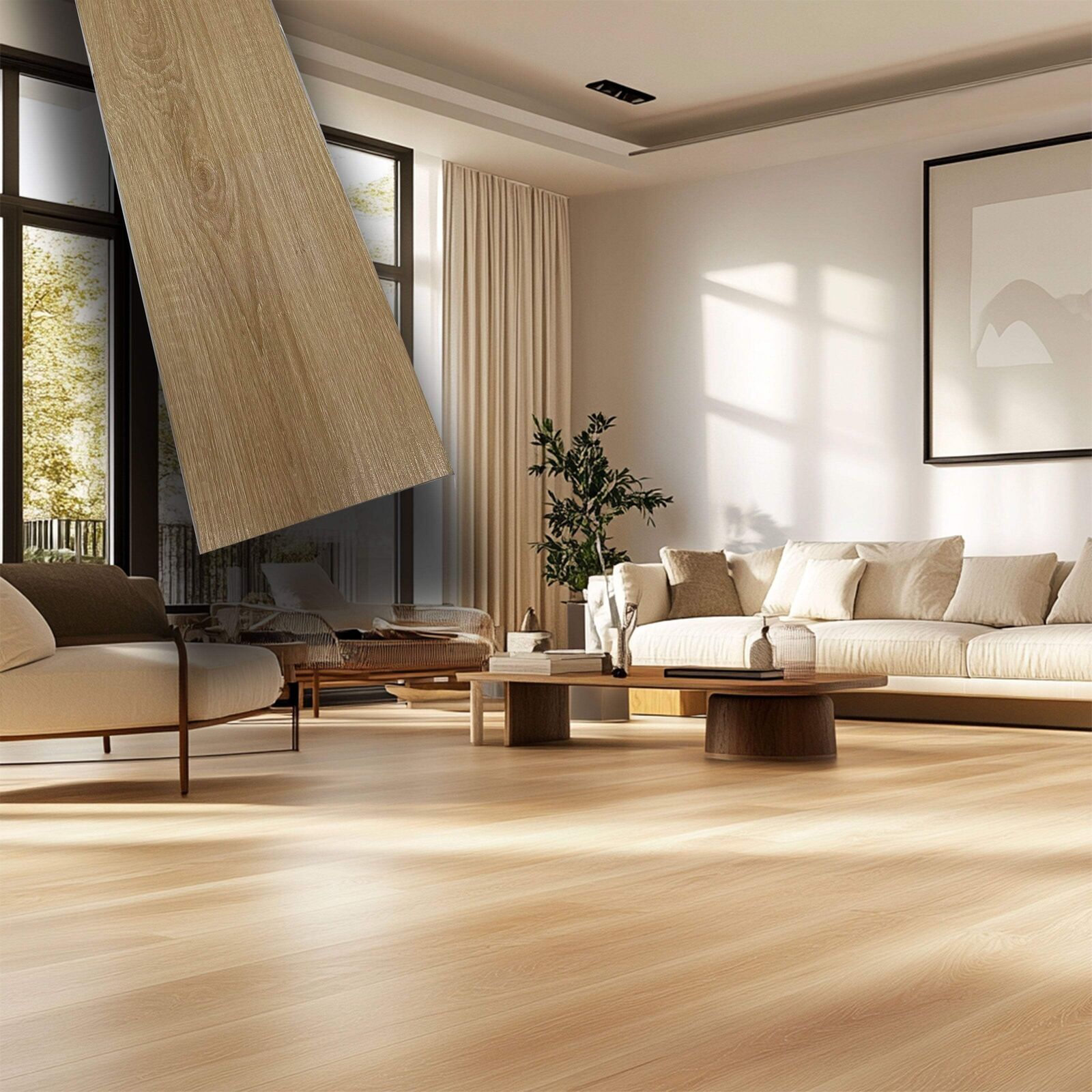 1mq di Pavimento LVT Autoadesivo ROVERE LIGHT 914x152mm (2mm spessore) ignifugo,