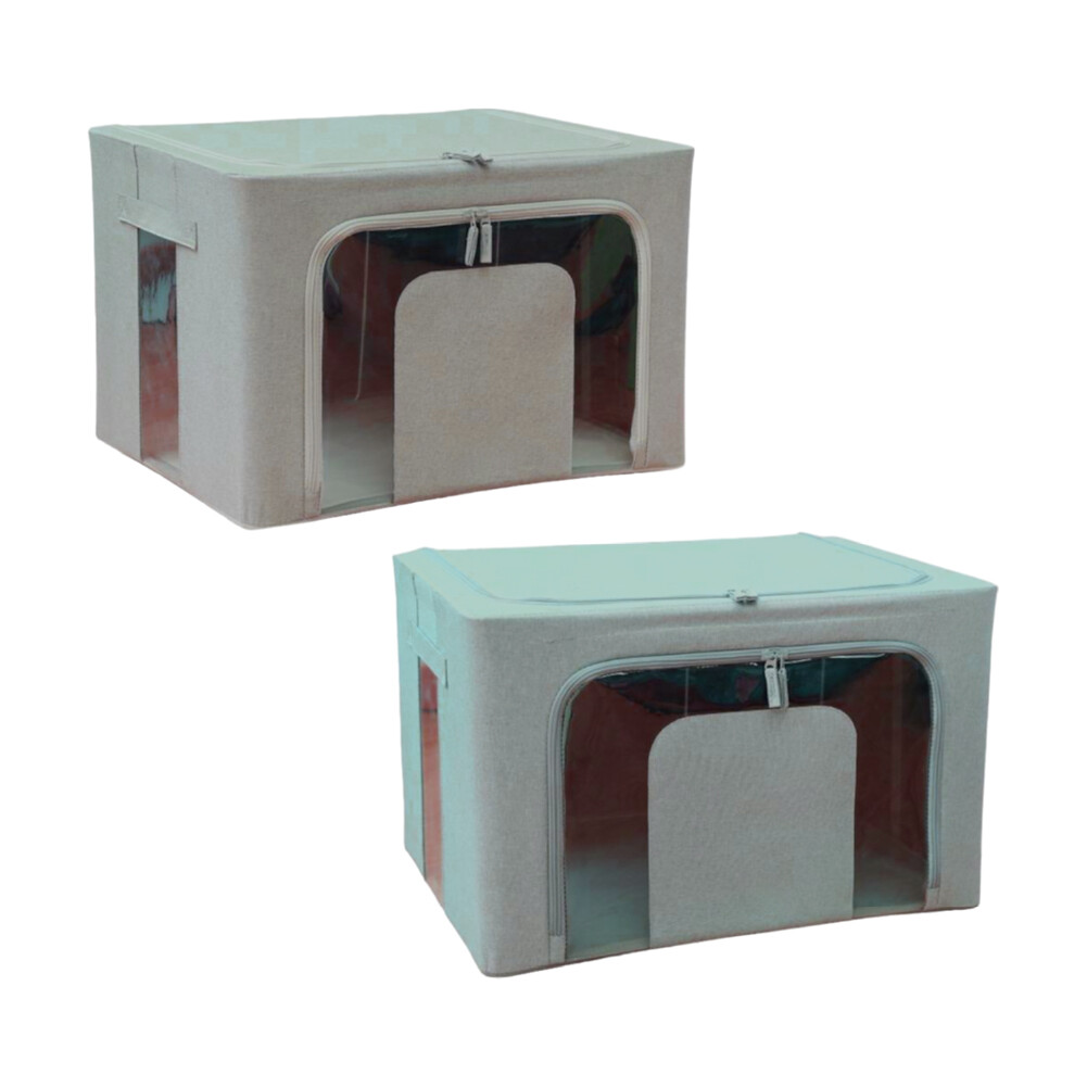 Scatole per Armadio, 2Pz Organizzatore Armadio Strut.Metallo Pieghevole 50x40x33