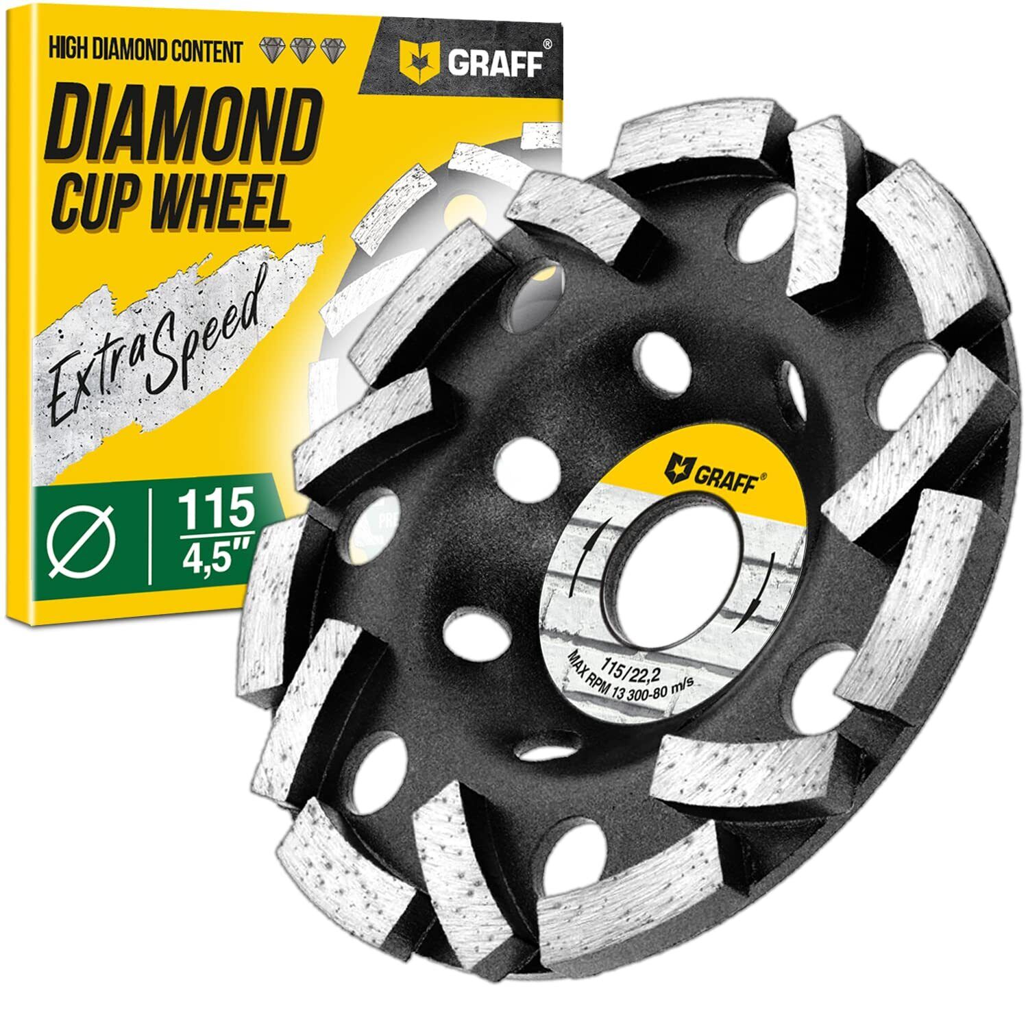 GRAFF Disco abrasivo diamantato 115 mm per smerigliatrice angolare – (z0L)