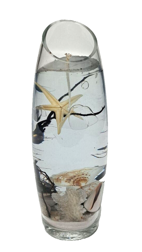 CANDELA ARTISTICA XL *OCEAN BEACH_CERA GEL SOIA PROFUMATA_ DECORAZIONI MARINE 3D