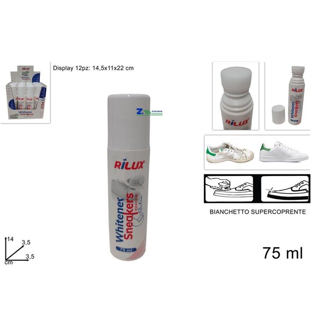BIANCHETTO SUPER COPRENTE CON SPUNA PER SCARPE BIANCO 75 ml CON LIQUIDO INCLUSO