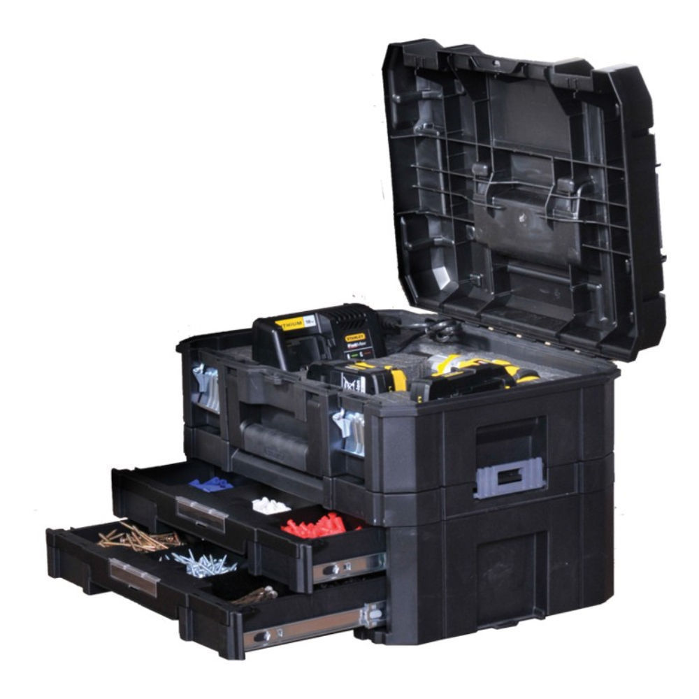 Stanley Kit cassetta + cassettiera portautensili TSTAK minuteria FMST1-71981