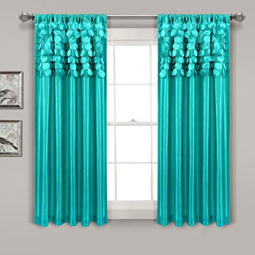 (TG. 63 x 54) Lush Decor Circle Dream - Set di tende per finestra, per soggiorno