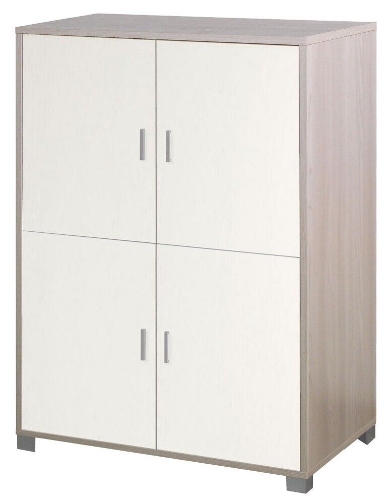 KIT MOBILE ARMADIO 4 RIPIANI H162 L107 P41 STRUTTURA OLMO FRONTALE BIANCO SARMOG