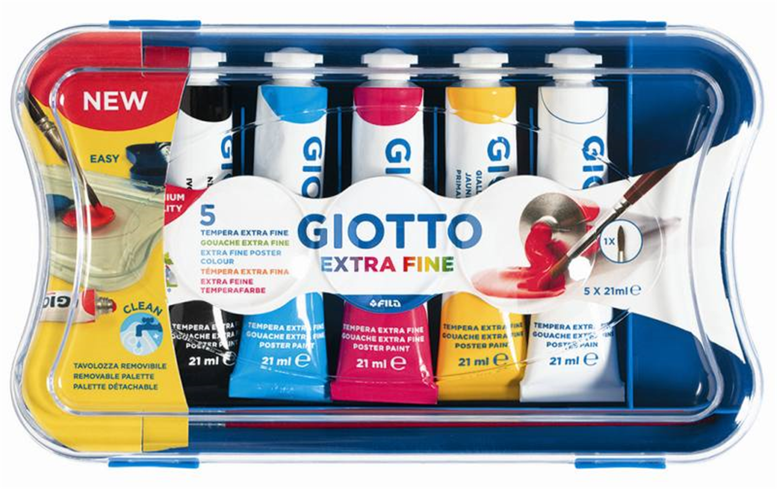 Box 5 Tubetti Tempera 21ml  Tubo 7 Assortito | Giotto