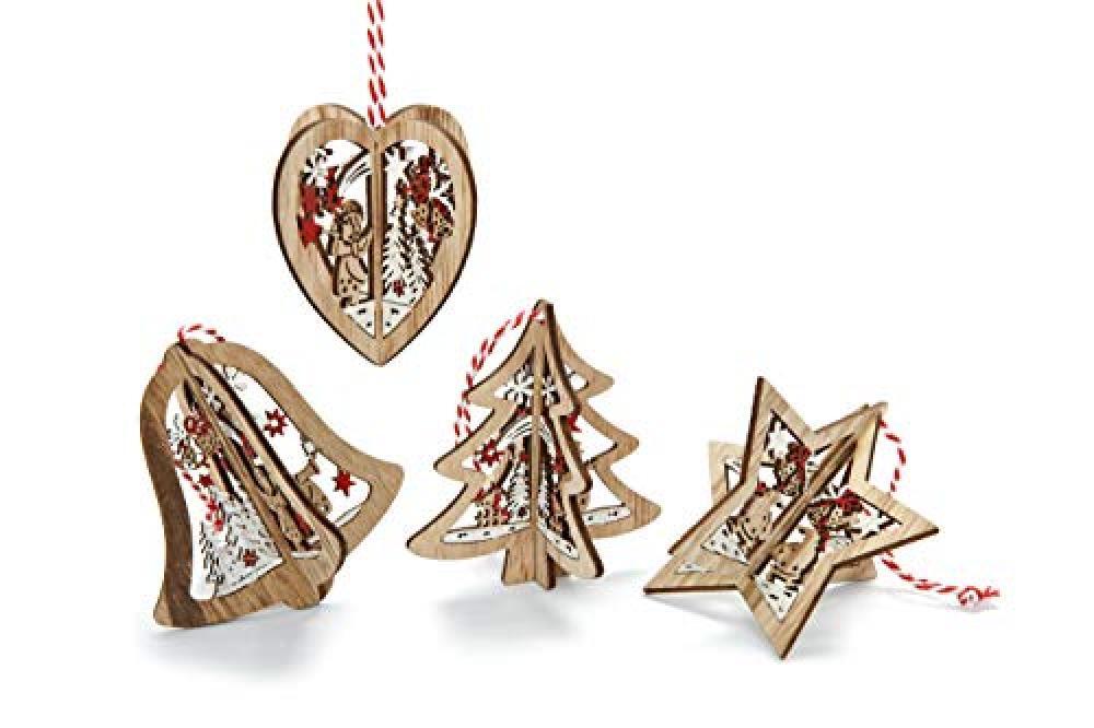 (TG. 7-8cm) HEITMANN DECO Holz-Schmuck - zum Zusammenstecken - Behang Set aus Ho