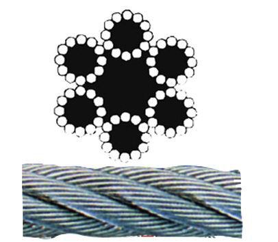 FUNE ACCIAIO ZINCATO 72 FILI ROTOLINI 10 M DIA.  2 MM