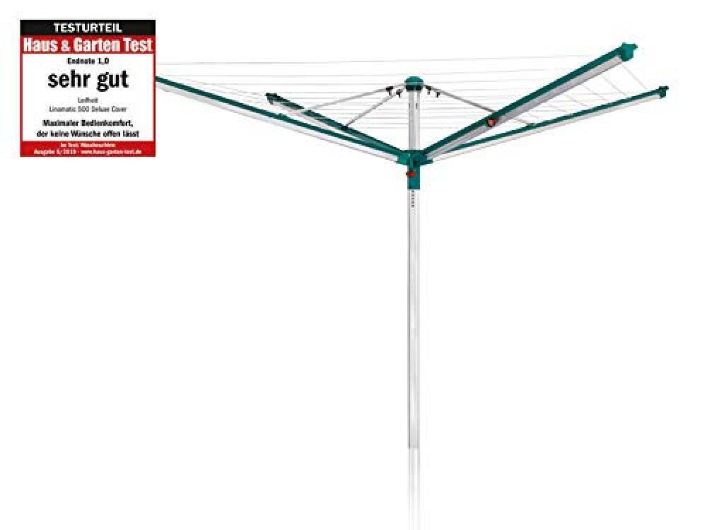 (TG. 50 m) Leifheit Linomatic 500 Deluxe Stendibiancheria, Verde, 50 m - NUOVO