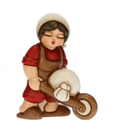 Uomo con cariola Thun Presepe Classico rosso  S3116A82