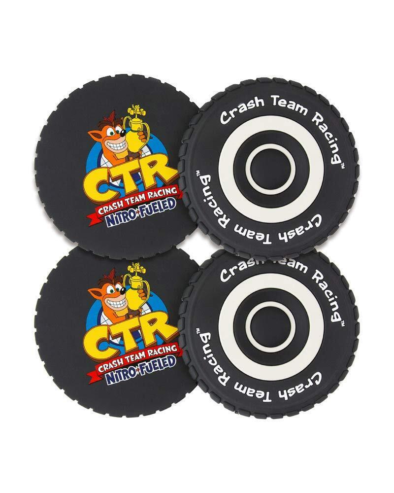 TUBBZ Numskull NS1607 - Set di 4 sottobicchieri Crash Bandicoot ufficiale CTR Ni