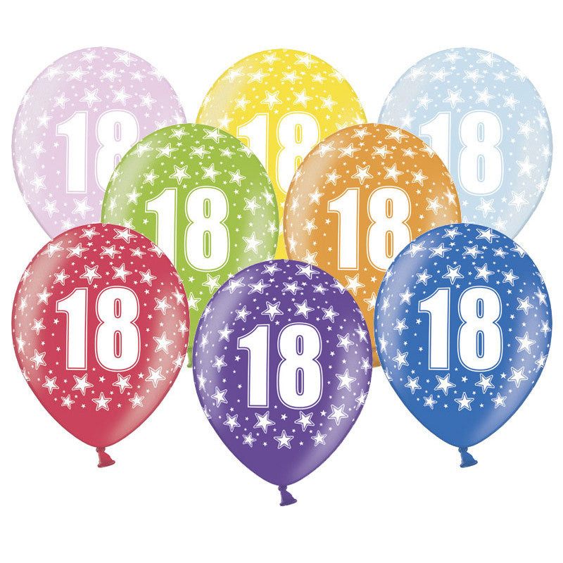 6 PALLONCINI 18° COMPLEANNO METALLICI