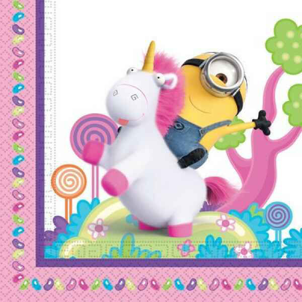 Tovaglioli 33x33 cm Fluffy - Minions unicorn conf da 20 pz