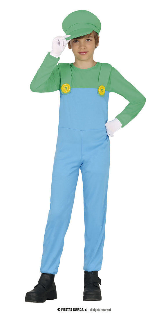 Costume bambino Idraulico verde 10/12 anni