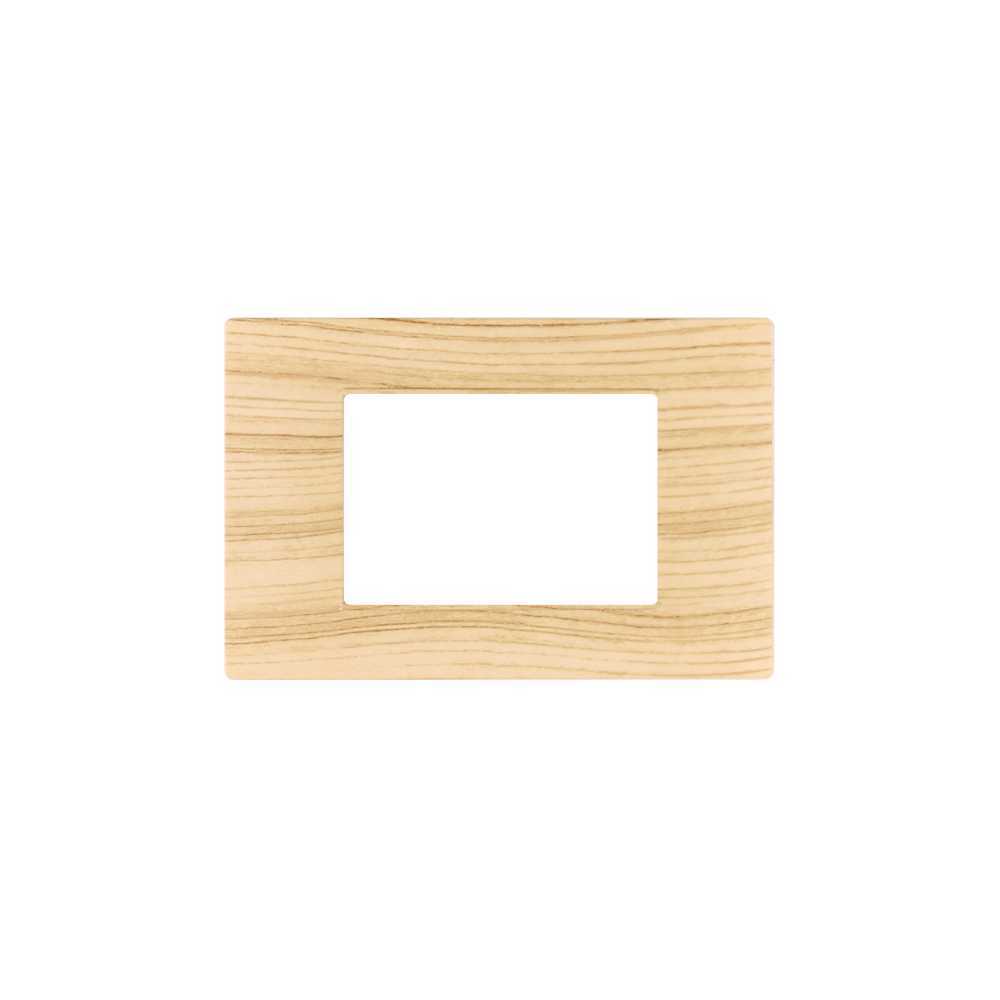 TOT Elettric T1 Placca Quadra Abete Legno Chiaro 503 3M Moduli Compatibile Vimar