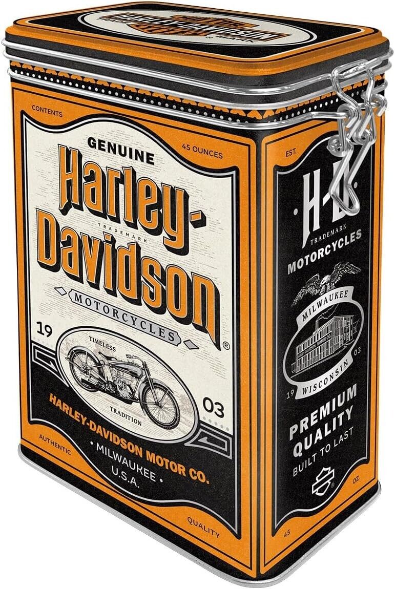 Scatola Vintage Harley Davidson - Genuine Nostalgic-Art con chiusura ermetica