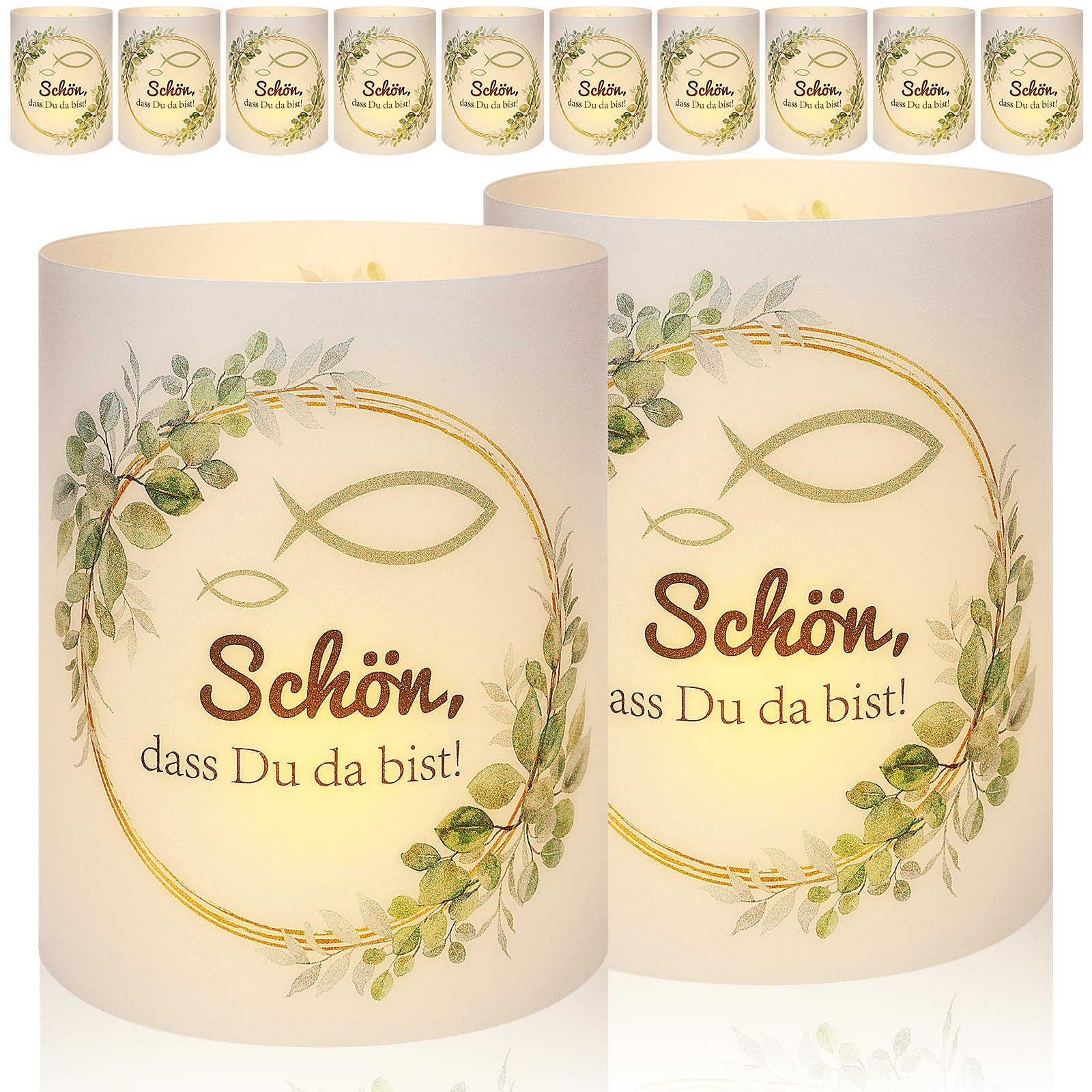 Radikor lanterne decorazione tavolo cresima set di 12, decorazione tavolo (l9L)