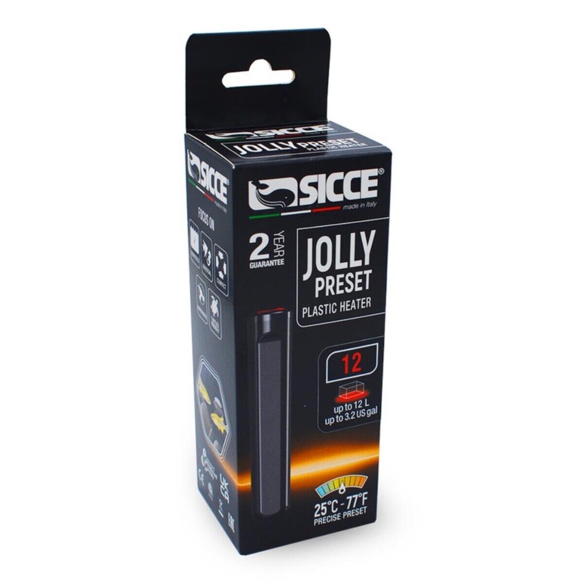 SICCE JOLLY PRESET 12 W RISCALDATORE PREIMPOSTATO ACQUARIO FINO A 12 LITRI