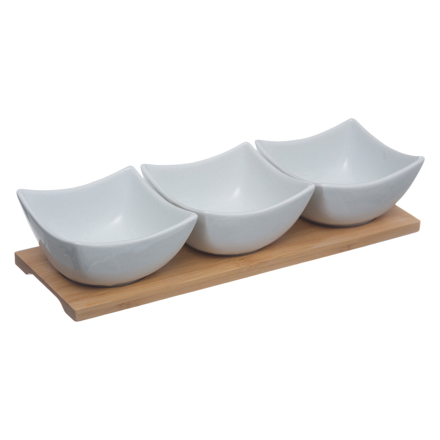 Set aperitivo 3 ciotoline bianche con vassoio bianco Tavola
