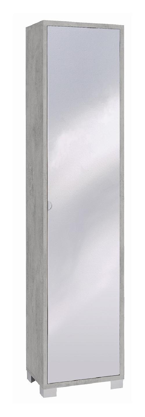 Mobile Colonna 1 anta con specchio naturale H190 L43 P29 Cm colore Cemento 744sp