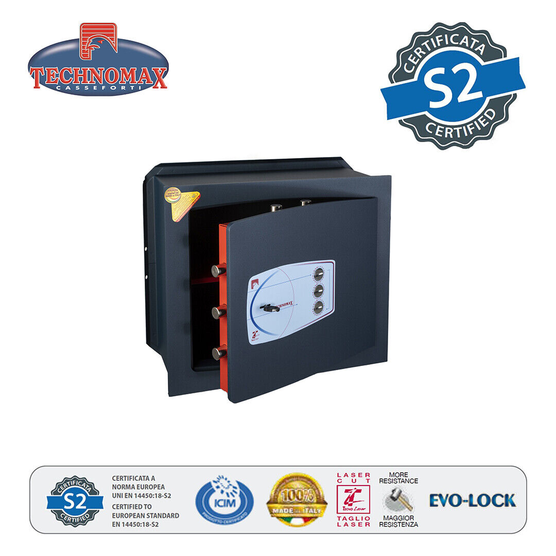 CASSAFORTE GD/6 - 42x48x23cm HxLxP CON COMBINAZIONE E CHIAVE TECHNOMAX GD