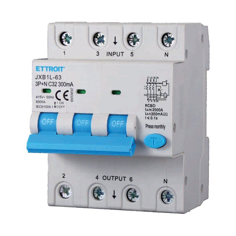 Magnetotermico Differenziale 3P+N 32A 300mA 380V-6KA CLASSE A