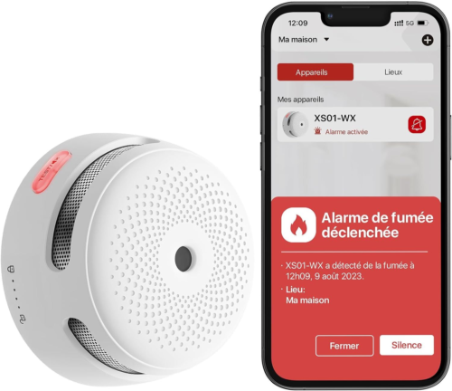 X-Sense Rilevatore di Fumo Intelligente con Sensore FotoelettricoWi-Fi e 1 pezzo