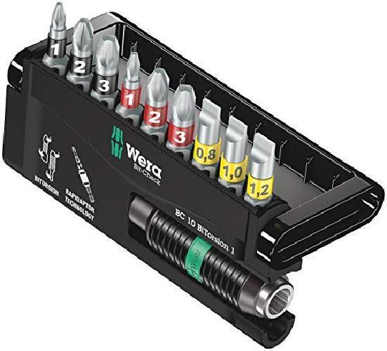 Wera 05056374001 Assortimento di Bit, multicolore, bit-check 10