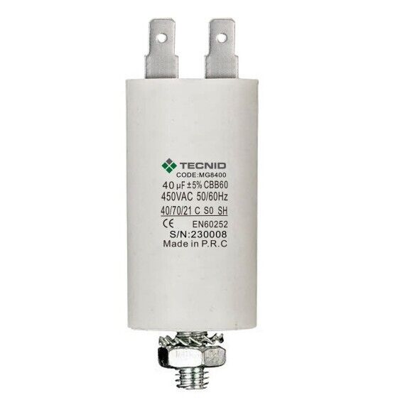 CONDENSATORE CAPACITORE 40µF 40uF 40 µF 450V 50/60Hz