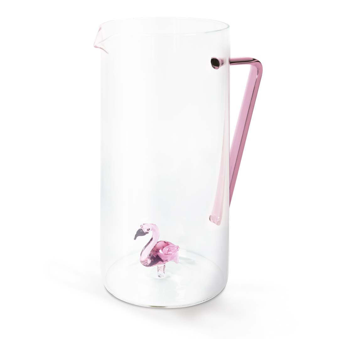 WD LifeStyle WD LifeStyle Caraffa Vetro Borosilicato Cc 1,2 Lt Decoro Fenicotter