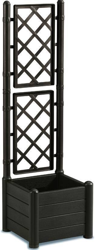 FIORIERA C/GRIGLIATO ITALIA QUADRATA MARRONE 43X43X142H