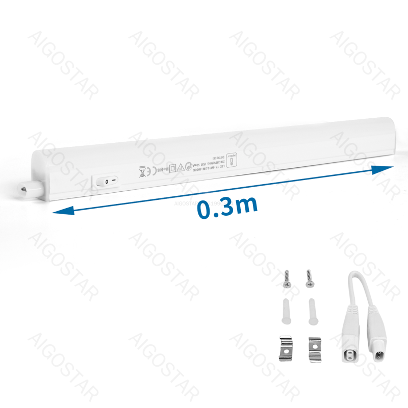 Tubo LED T5 4w,460 lumen,luce calda 3000K,lampada batten light misura L313xW22xH