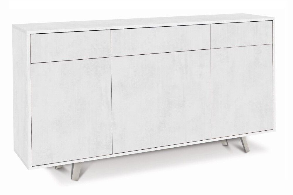 Mobile Madia 3 ante e 3 cassetti H92 L164 P41 Cm colore Bianco ossido 7076k Sarm