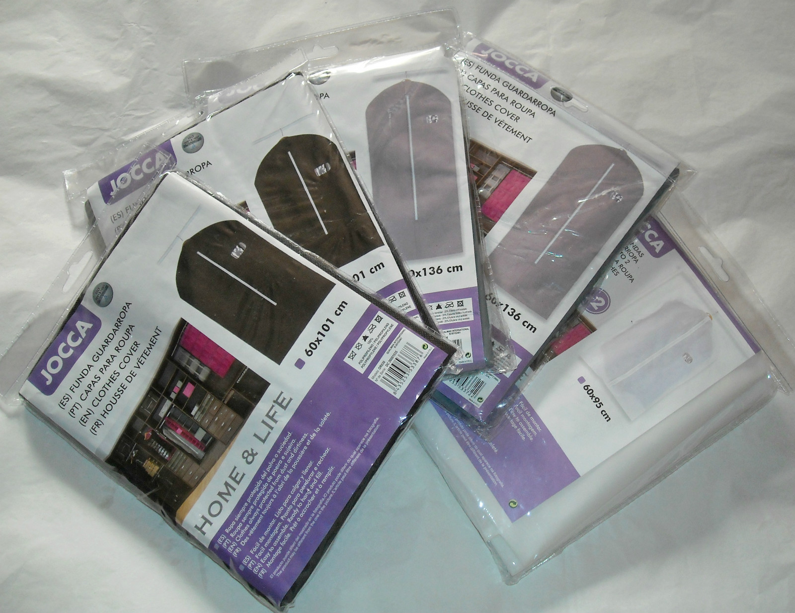 JOCCA lot 6x clothes cover lotto 6x custodia protezione abiti indumenti BNWT