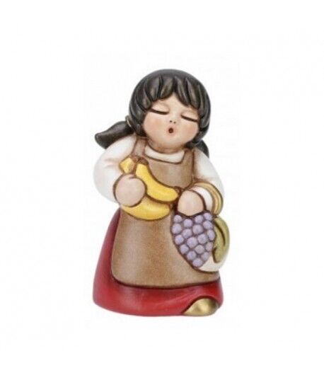 Donna con frutta Thun Presepe Classico rosso  S2303A82