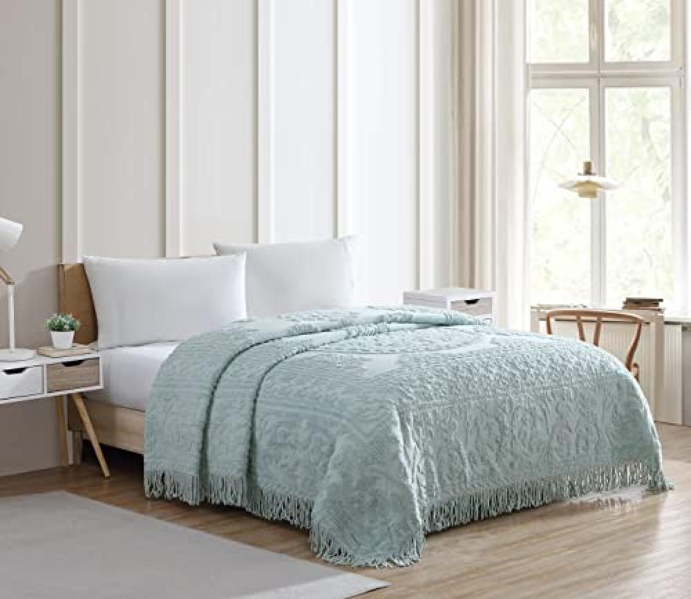 (TG. King) Beatrice Home Fashions - Copriletto, Bllue, King - NUOVO