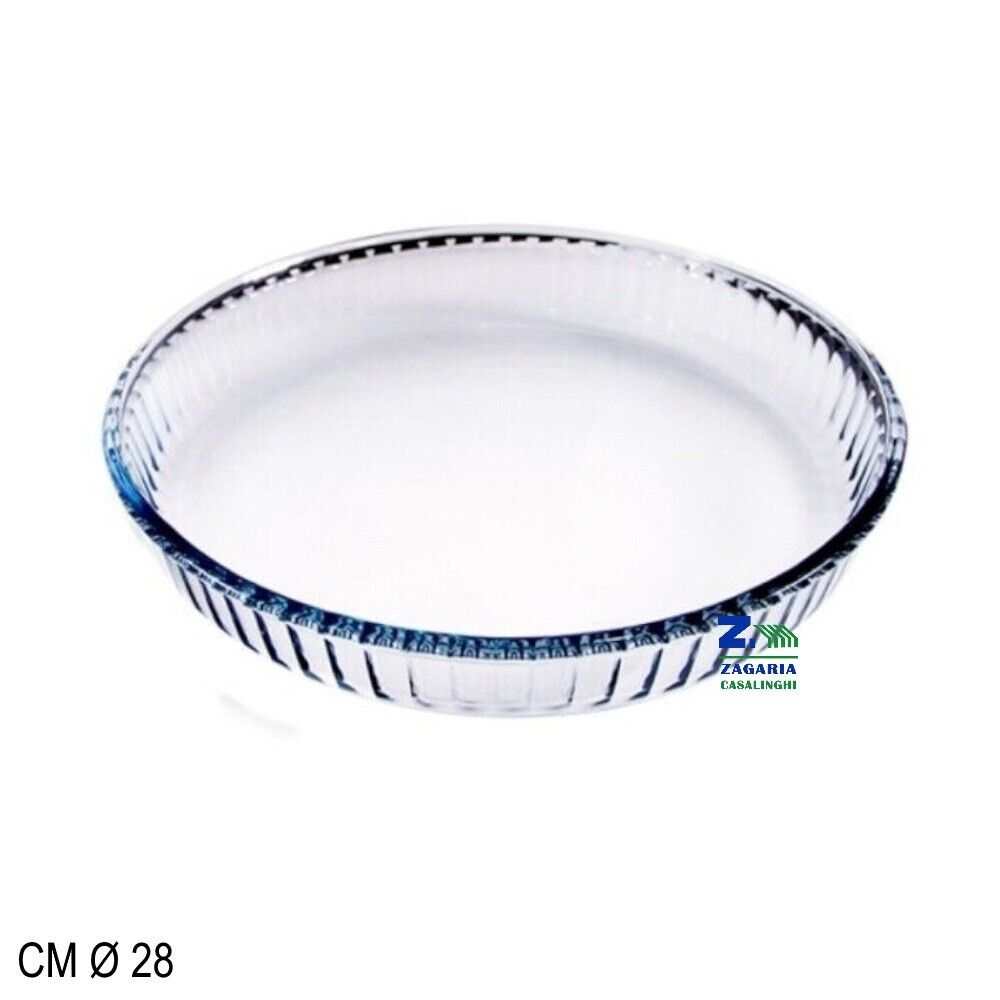 STAMPO CROSTATA TORTIRRA IN VETRO DIAM. CM 28 CON BORDO ONDULATO