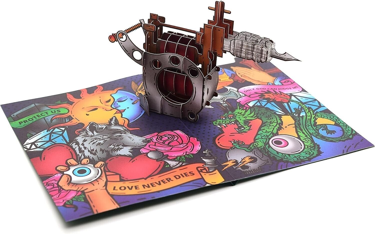 Tatuaggio Ventole 3D Pop-Up Card – Unico Voucher, Contanti Regalo, Compleanno