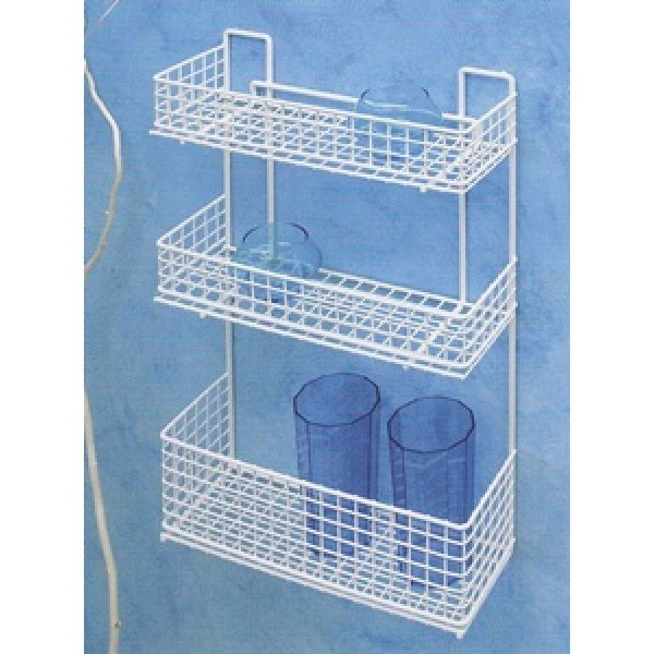 40247 MENSOLA BAGNO FILTEX BIANCA FRONTALE 3 PIANI MENSOLA DOCCIA PORTA COSMETIC