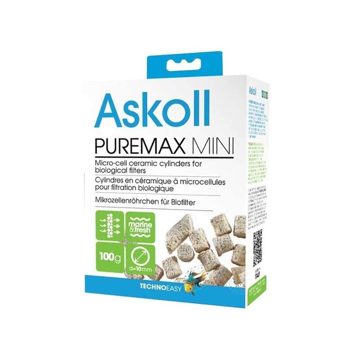 ASKOLL PURE MAX MINI MATERIALE FILTRANTE BIOLOGICO CANNOLICCHI ACQUARIO FILTRO